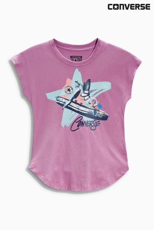 Purple Converse Hi Top Star T-Shirt